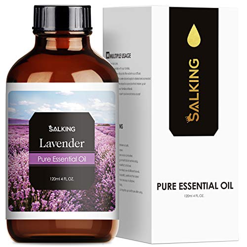 SALKING Aceite Esencial de Lavanda 120ml, 100% Puro y Natural Aceites Esenciales para Humidificador, Natural Aceites Esenciales Aceite Perfumado de Lavanda, Ayudando a dormir