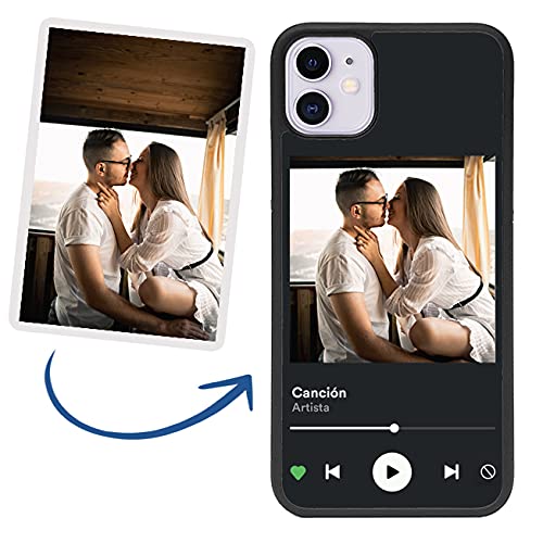 salvastore Carcasa canción Personalizada Playlist spotify para Xiaomi Redmi Note 8 Pro Funda de Goma Flexible TPU Borde Negro CREA tu diseño con imagenes Canciones y Grupo de Musica Favorito