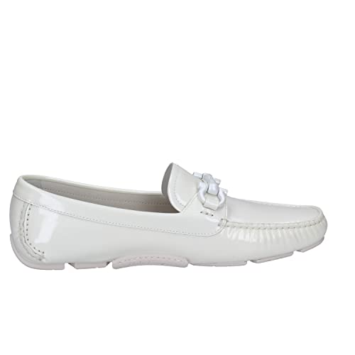 SALVATORE FERRAGAMO Mocasines Mujer Charol Blanco 37.5 EU