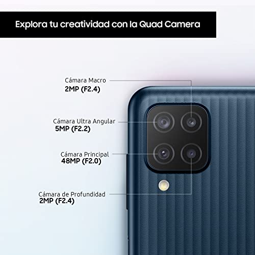 Samsung Smartphone Galaxy M12 con Pantalla Infinity-V TFT LCD de 6,5 Pulgadas, 4 GB de RAM y 64 GB de Memoria Interna Ampliable, Batería de 5000 mAh y Carga rápida Negro (ES Versión)