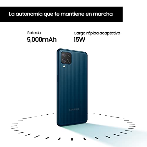 Samsung Smartphone Galaxy M12 con Pantalla Infinity-V TFT LCD de 6,5 Pulgadas, 4 GB de RAM y 64 GB de Memoria Interna Ampliable, Batería de 5000 mAh y Carga rápida Negro (ES Versión)