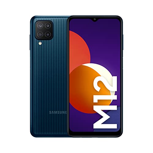 Samsung Smartphone Galaxy M12 con Pantalla Infinity-V TFT LCD de 6,5 Pulgadas, 4 GB de RAM y 64 GB de Memoria Interna Ampliable, Batería de 5000 mAh y Carga rápida Negro (ES Versión)