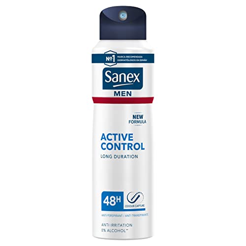 Sanex Men Active Control, Desodorante Spray, Desodorante Hombre - Pack 6 uds x 200 ml