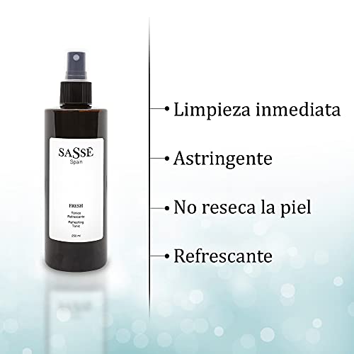 SASSÉ FRESH, Tónico facial REFRESCANTE. Limpia, Revitaliza. Astringente. Producto Vegano. SASSE. Cosmética Natural fabricada en España. Premios Innovación, Trayectoria e I+D