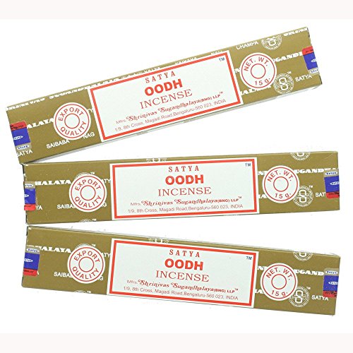 Satya Nag Champa Oodh - Varillas de incienso (3 paquetes)