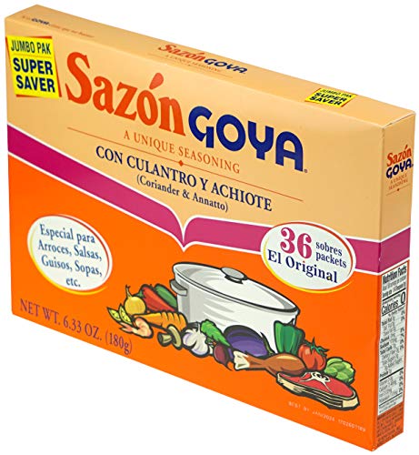 SAZON GOYA CORIANDER & ANNATTO SEASONING JUMBO PACK 36 SACHETS 180g BOX