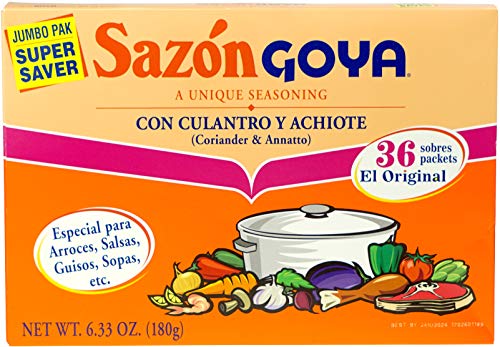 SAZON GOYA CORIANDER & ANNATTO SEASONING JUMBO PACK 36 SACHETS 180g BOX