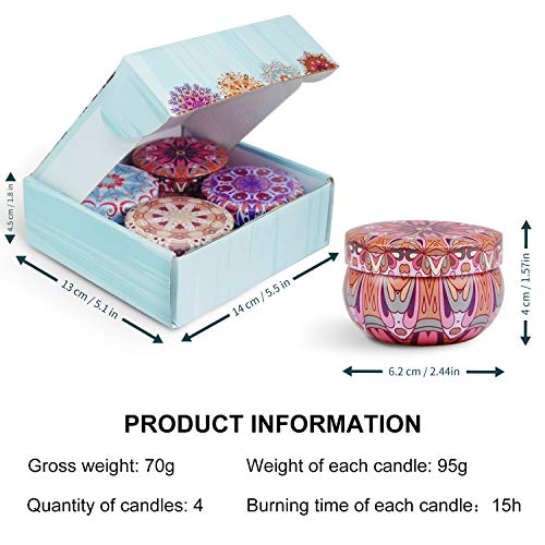 SCENTORINI Bohemio Velas Perfumadas Aromáticas 100% Cera de Soja Natural Decorativas Set de Regalo Aroma de Manzana Canela, Lino, Rosa Sándalo, Lavanda Vainilla