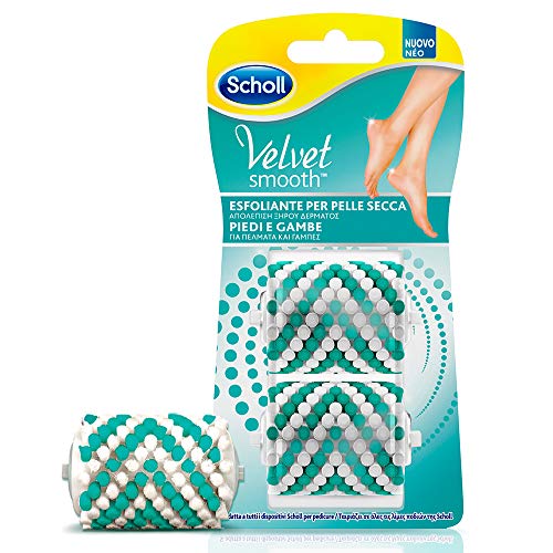 Scholl Velvet Soft - Recambio de rodillo para pedicura Cepillos para piel seca Confezione da 2