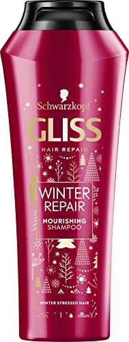 Schwarzkopf Edición Limitada Gliss Neceser Winter Repair - Champú 250ml - Acondicionador Exprés 200ml - Mascarilla 30ml - Protege El Cabello En Invierno, color Rojo