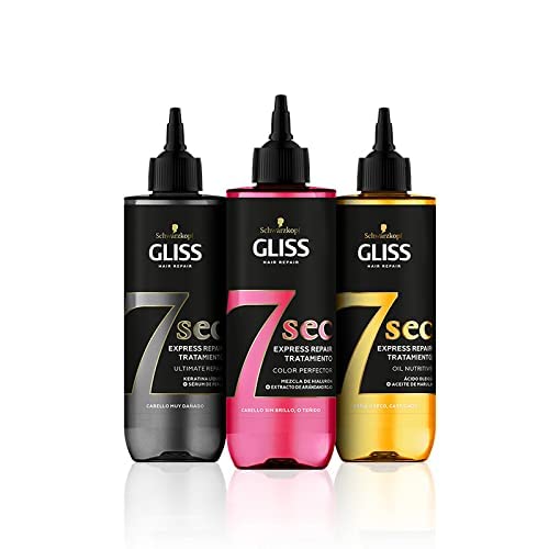 Schwarzkopf Gliss - Tratamiento Capilar Fluido Express 7 Segundos con Aclarado, Ultimate Repair, 200 ml, para un Brillo y Reparación Intensa, tan potente como una Mascarilla en solo 7 segundos