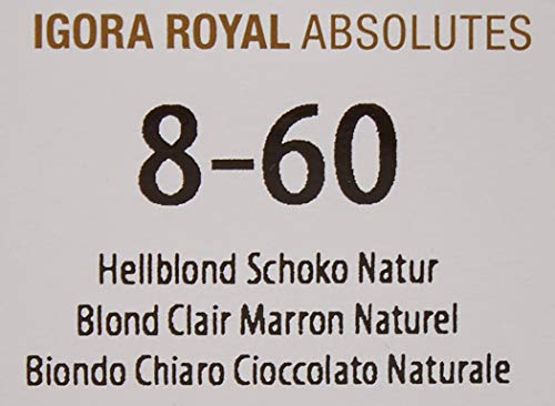 Schwarzkopf Igora Royal Coloración Permanente en Crema para el Cabello 8-60 - 60 ml.