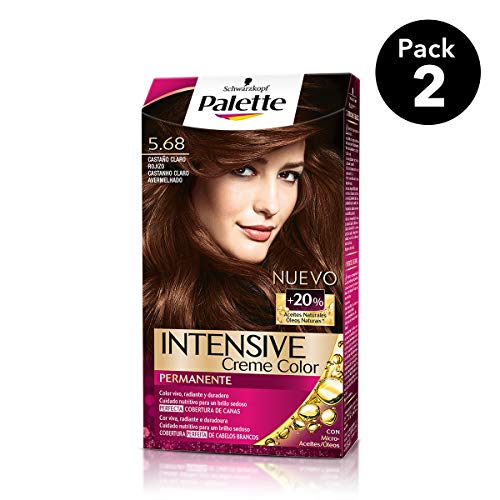 Schwarzkopf Palette Intense - Tono 5.68 Castaño Claro Rojizo - 2 uds - Coloración Permanente