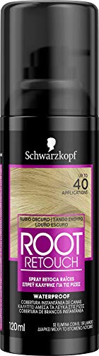 Schwarzkopf Root Retoucher - Spray retoca raíces - Coloración del Cabello Rubio Oscuro (pack de 3) – Hasta 40 aplicaciones – Disimula el efecto raíz