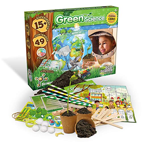 Science4you-Green Science – Juguete, Ecologico con 15 Experimentos y un Libro Educativo, Regalo Original para Niños +6 Anõs, Multicolor (80002418)