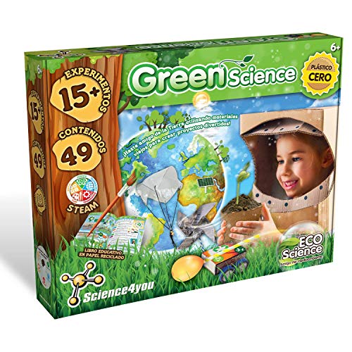 Science4you-Green Science – Juguete, Ecologico con 15 Experimentos y un Libro Educativo, Regalo Original para Niños +6 Anõs, Multicolor (80002418)