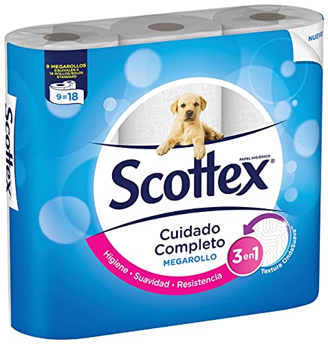 Scottex Megarollo Papel Higiénico, 9 Rollos