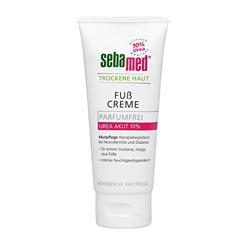 Sebamed - Crema para pies secos de piel Urea 10 % con 10 % de urea, cuidado activo para pies extremadamente secos, agrietados y ásperos, tolerancia cutánea dermatológicamente clínica, contenido 100 ml