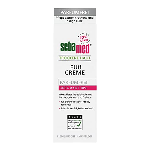 Sebamed - Crema para pies secos de piel Urea 10 % con 10 % de urea, cuidado activo para pies extremadamente secos, agrietados y ásperos, tolerancia cutánea dermatológicamente clínica, contenido 100 ml