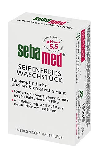 SEBAMED Pieza de lavado sin jabón, vitamina E y pantenol alisador de la piel aportan además de limpieza y frescura una agradable sensación en la piel, 100 g.