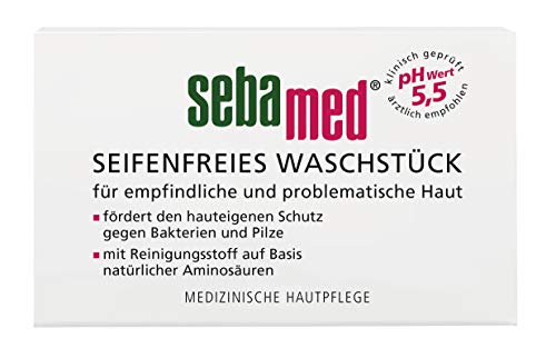 SEBAMED Pieza de lavado sin jabón, vitamina E y pantenol alisador de la piel aportan además de limpieza y frescura una agradable sensación en la piel, 100 g.