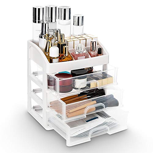 Seelux Organizador de Maquillaje, Cajas para Cosméticos de Transparentes Organizador Guardar Espacio De Escritorio Maquillaje Cajón De Almacenamiento de Tipo Caja