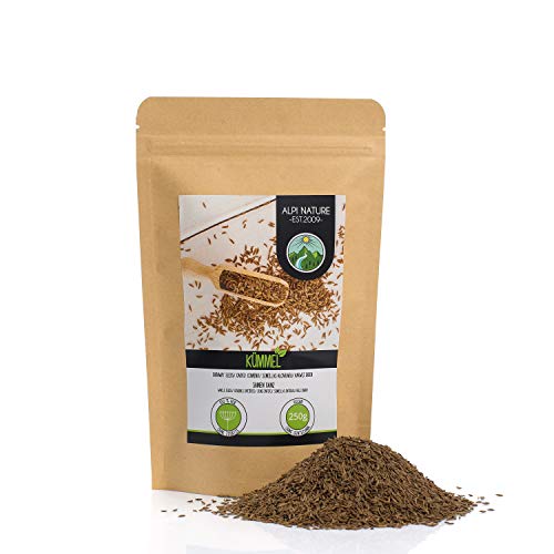 Semillas de alcaravea enteras (250g), semillas de alcaravea 100% naturales, especia de alcaravea naturalmente sin aditivos, veganas