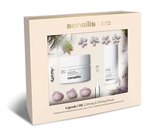 Sensilis Upgrade - Pack Crema de Día Antiarrugas para Piel Seca o Normal 50 Ml + Contorno de Ojos Antifatiga con Cafeína y Péptidos 15 Ml