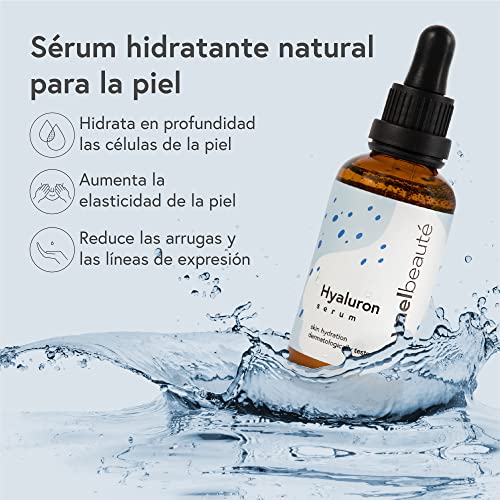 Sérum Hialurónico ● 99% Natural ● Apto para Dermaroller ● Cuello, escote, cuidado facial antiedad y antiarrugas ● Altamente dosificado ● Vegan ● 50ml