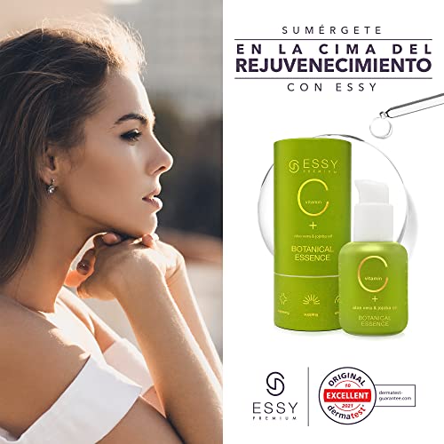 Serum Vitamina C con Acido Hialuronico Crema Antiedad Vitamina C Facial Crema Antiarrugas Mujer Crema para Manchas en la Cara Vitamina E Aloe Vera Jojoba Oil