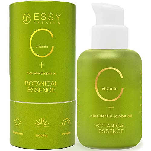 Serum Vitamina C con Acido Hialuronico Crema Antiedad Vitamina C Facial Crema Antiarrugas Mujer Crema para Manchas en la Cara Vitamina E Aloe Vera Jojoba Oil