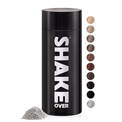 shake over© Fibras Capilares vegano, engrosamiento de cabello, microfibras, Hecho en Europa (30g, GRIS)