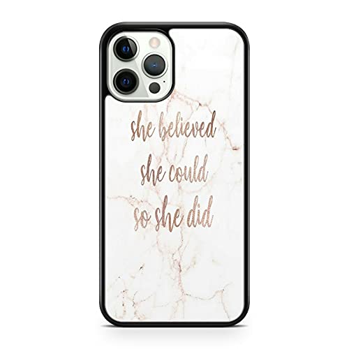 She Believed She Could So She Did Cote White Marble Stone Rock - Carcasa para teléfono móvil compatible con Huawei P40 Lite)