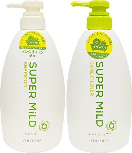 Shiseido Super Mild Hair Care Set: Shampoo & Conditioner - 2 x 600ml Pump Bottles by SUPER MILD