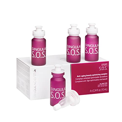 SingulaDerm - XPERT S.O.S. 4 viales x 10 ml cada uno - Efecto botox-like inmediato - Sérum facial - Tratamiento antiedad - Rellenador de arrugas