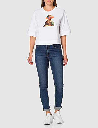 Sisley T-Shirt 3i1xl12q7 Camiseta, Blanco 101, L para Mujer