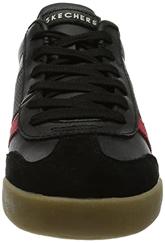 Skechers Zinger-Retro Rockers, Zapatillas Mujer, Negro (BKRD Black Leather/Red Suede/Blue Suede Trim), 37 EU