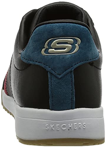 Skechers Zinger-Retro Rockers, Zapatillas Mujer, Negro (BKRD Black Leather/Red Suede/Blue Suede Trim), 37 EU