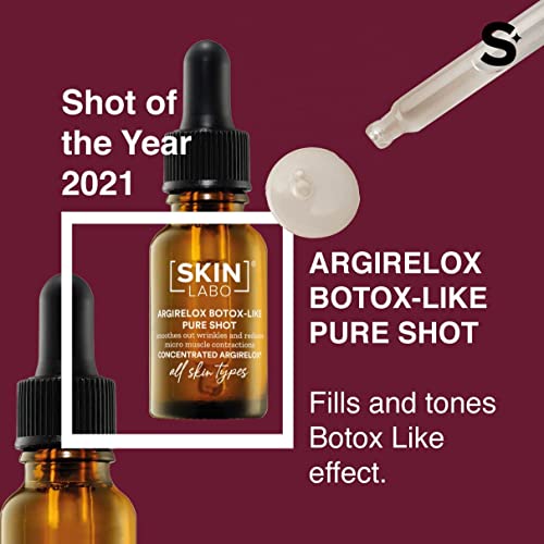 SkinLabo - Shot de argirelox concentrado estilo botox. Sérum facial antiarrugas con acción lifting. Tratamiento de choque. Para todo tipo de pieles. 15 ml.