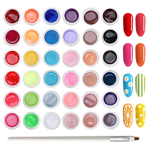 Skymore Set de UV Pintauñas Gel 36 Colores de Esmalte de Uñas Gel Uñas Juego de Pigmentos para Gel Painting Uñas Constructor