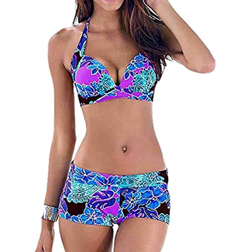 Slyar Bikinis Mujer 2019 Braga Alta Bikinis Push Up BrasileñO BañAdor De Mujer Sling Bikini Split Estampado Ropa De BañO Mujer Personalidad Pantalones Cortos