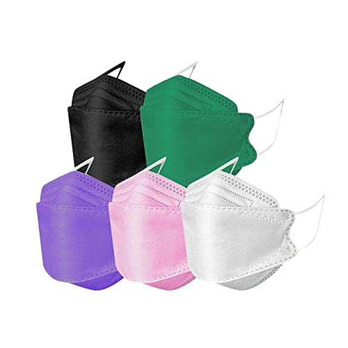 SomeTeam Adulto 50 Piezas/100 Piezas Negro,4 Capas Surtidoscon Elástico para Los Oídos,Negro, Blanco, Rosa, Morado, Amarillo, Verde, Azul, Rojo, Marrón, Mezcla de Colores (B#A3, 50 Piezas)