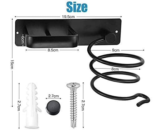 Soporte para Secador de Pelo, Soporte para Plancha de Pelo, Soporte de Pared para Secador de Pelo, Soporte para Secador de Cabello, Metal Estante de Organizador para Baño, Dormitorio, Hotel