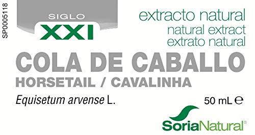 Soria Natural - EXTRACTO DE COLA DE CABALLO S. XXI - Extracto Natural - Fuerza uñas y cabello y disminuye retención de líquidos - 50 ml - Equisetum arvense (PACK1)