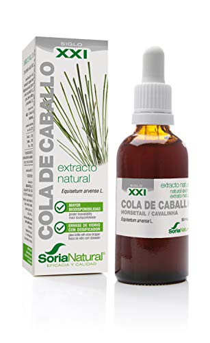 Soria Natural - EXTRACTO DE COLA DE CABALLO S. XXI - Extracto Natural - Fuerza uñas y cabello y disminuye retención de líquidos - 50 ml - Equisetum arvense (PACK1)