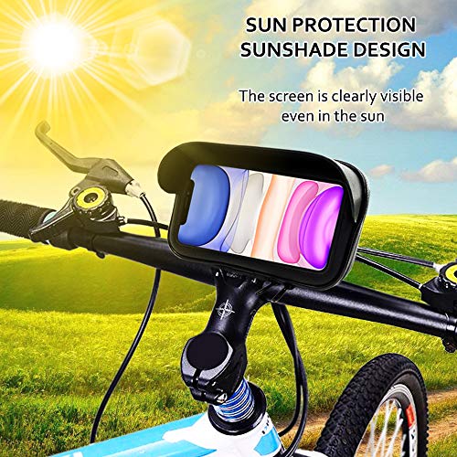 Sovica Soporte movil para Moto Funda Protectora Visera antireflejos Valida para Smartphones de hasta 7" Soporte movil Bici Enganche de Seguridad sujecion al Manillar irrompible Soporte Moto movil