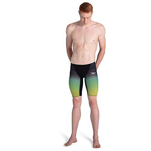 Speedo Fastskin LZR Pure Valor Jammer Am Bañador, Hombre, Black/Fluo Yellow/Jade, 23