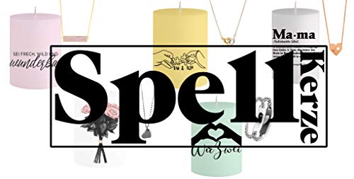 Spell Schmuck-Krone - Vela con texto "La vie est belle", pulsera oculta de color con símbolo de infinito, aroma a ciruela, color amarillo, regalo único