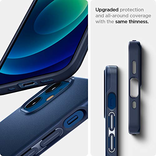 Spigen Funda Thin Fit Compatible con iPhone 12 Mini - Azul Marino