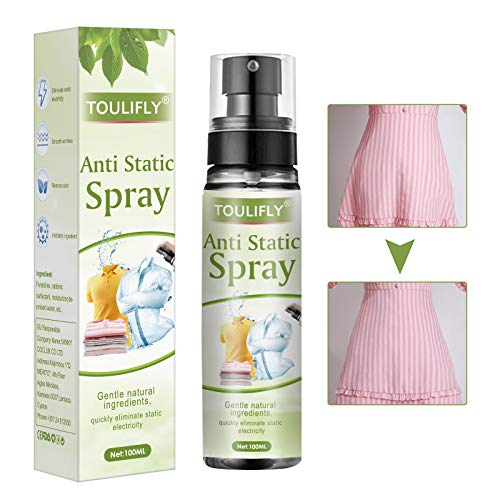 Spray Antiestático,Spray Antiestático para Ropa y Textiles,Anti Static Spray,para Textiles,Ropa y Cabello,Cuidado Antiestático,Efecto rápido,100ml